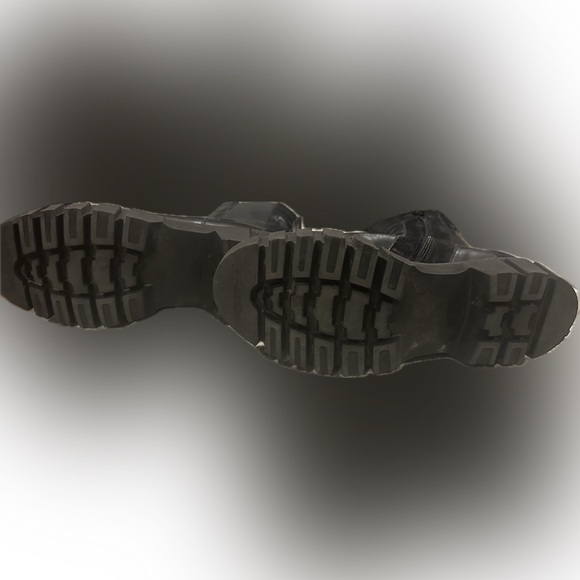 Soft Waves black leather and suede combat-style boots - Picture 6 of 9